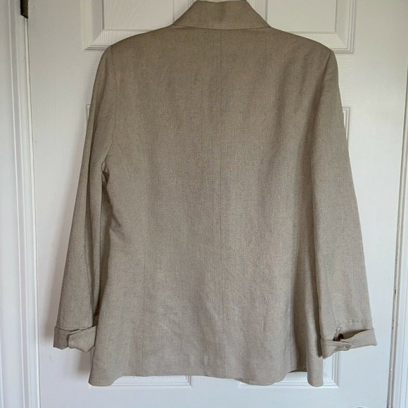 Harve Benard 55% Linen Khaki Sand Jacket Size 12, - Picture 4 of 5
